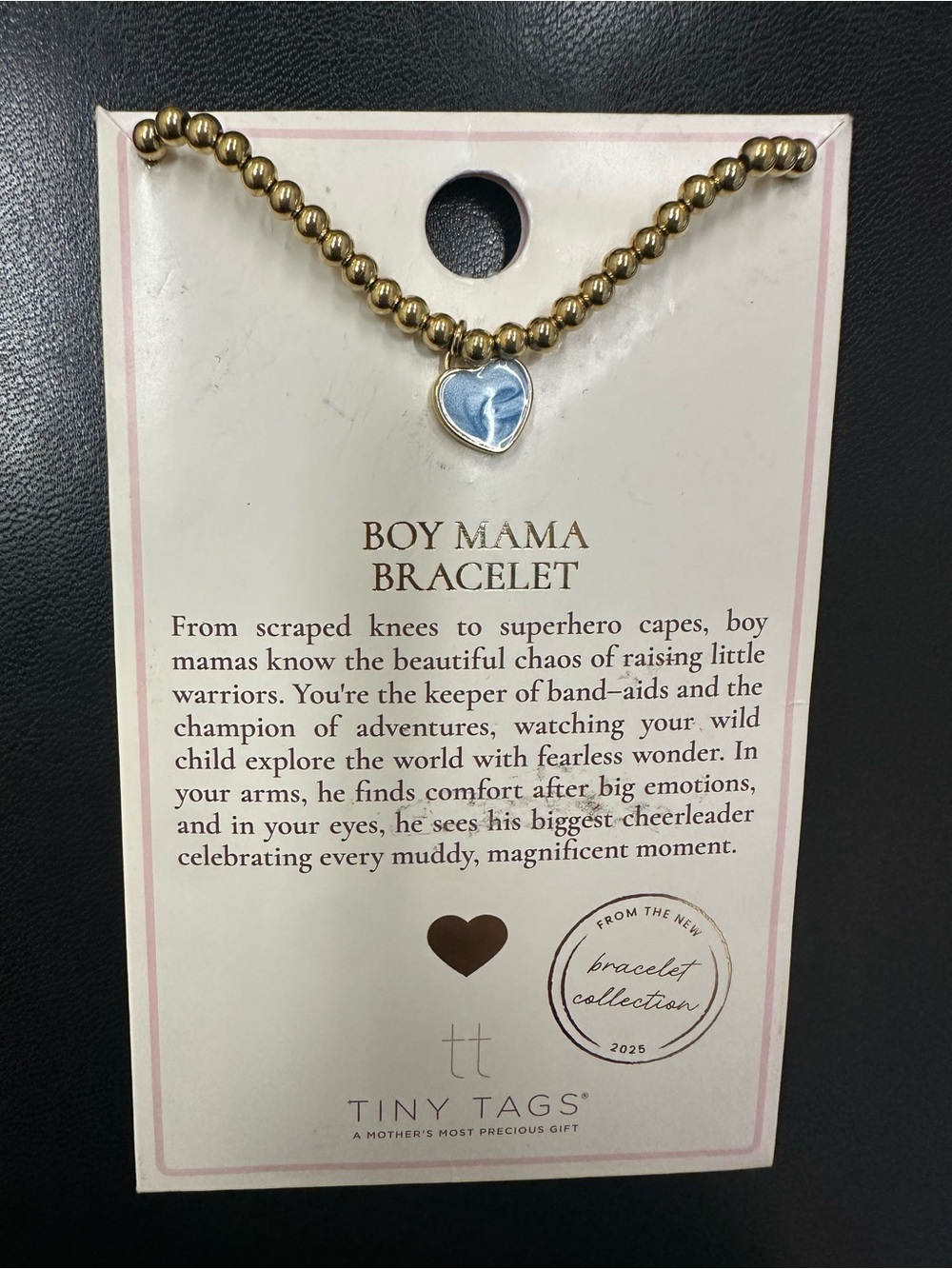 Tiny Tags Boy Mama Bracelet 14K Gold Plating lenth 6.5" + 1.5" extender NEW
